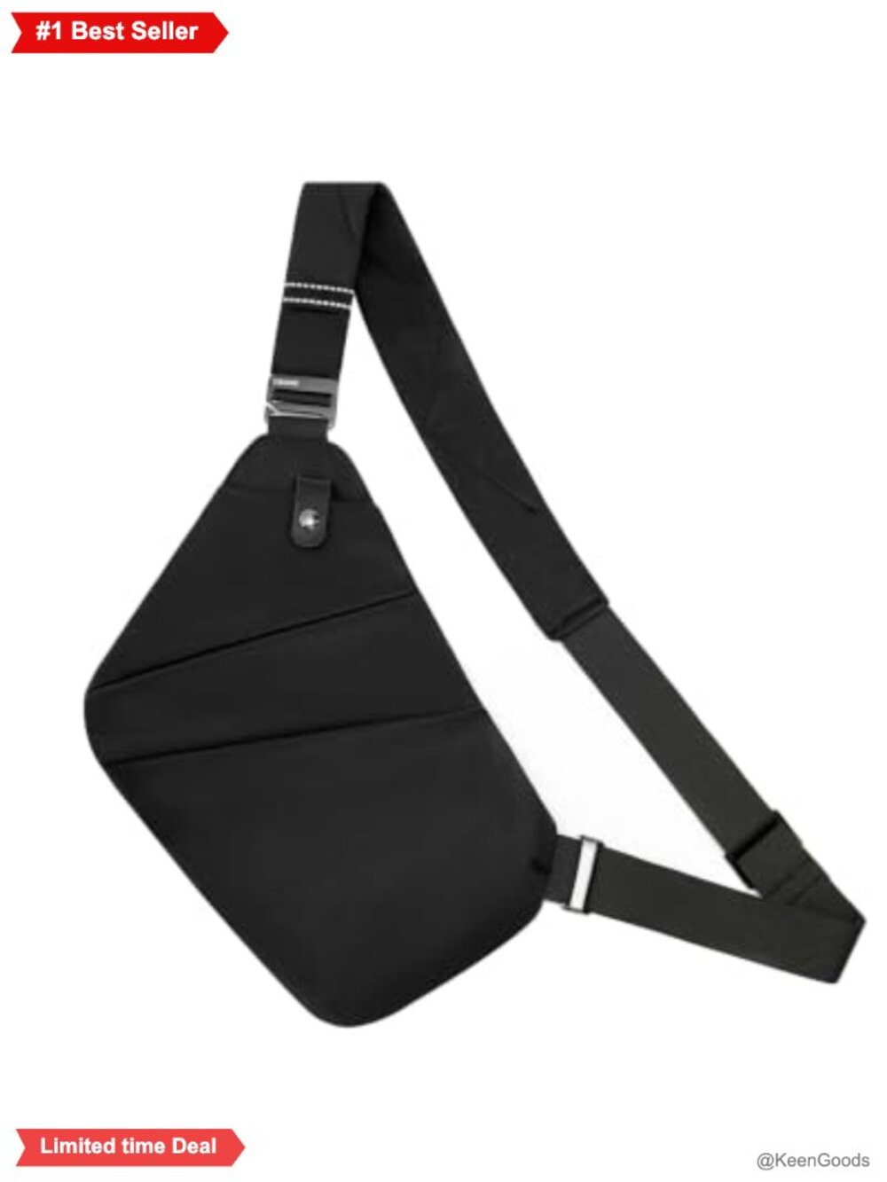 Water Resistant Crossbody Sling Bag Anti Theft Chest Pack Padded Strap